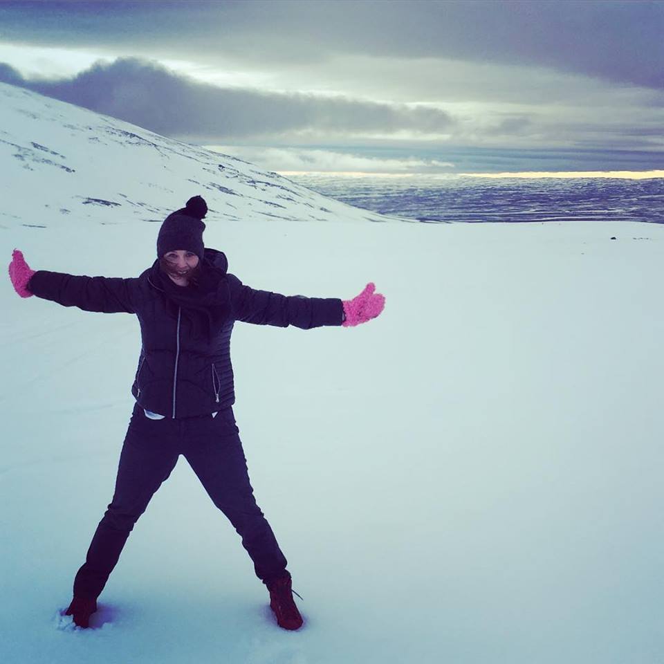 Standing on a glacier in Iceland 