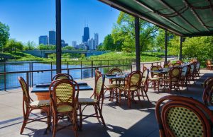 Dine at The Patio at Café Brauer With Pond Views of the Nature Boardwalk and the City Skyline