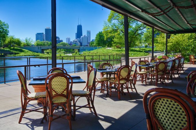 Dine at The Patio at Café Brauer With Pond Views of the Nature Boardwalk and the City Skyline
