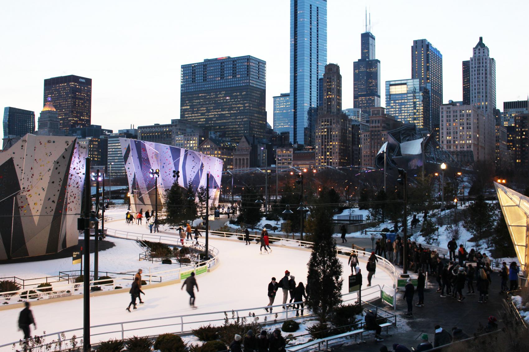 ice skating chicago bean