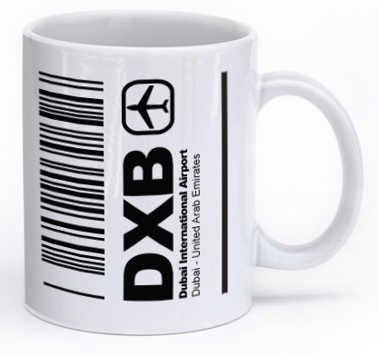 DXB Dubai International Airport Tag Mug