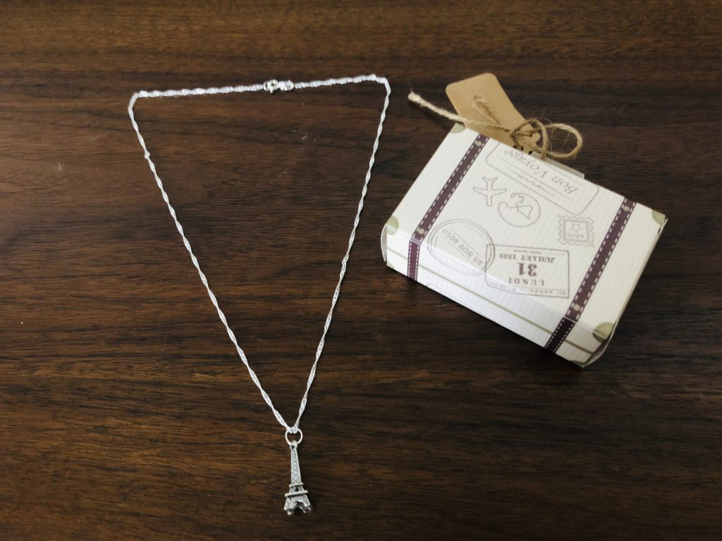 Eiffel Tower Necklace With Mini Suitecase Box