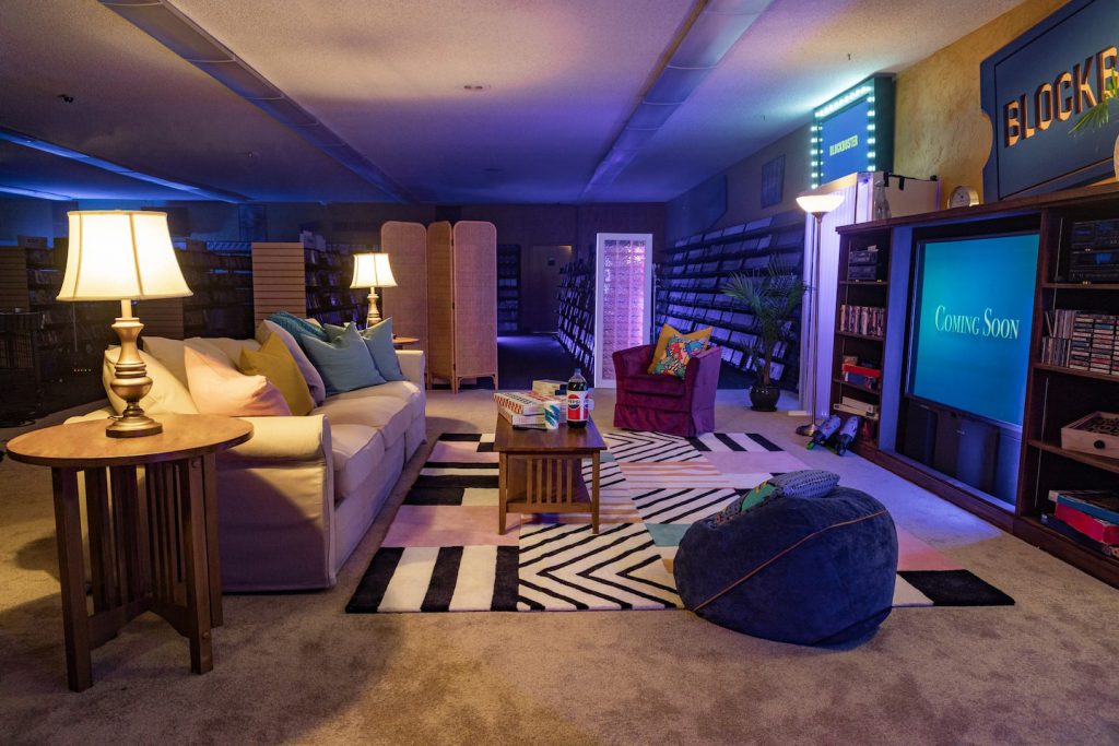 Blockbuster living room airbnb