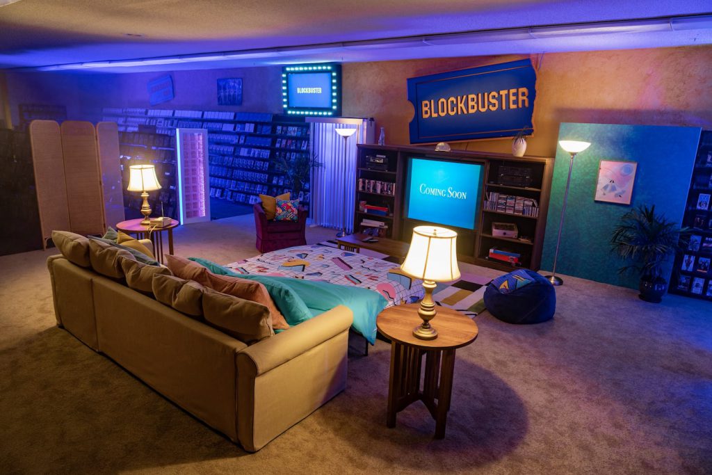 Blockbuster living room airbnb