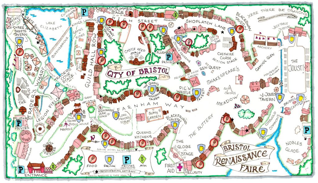 City of Bristol Renaissance Faire Map 