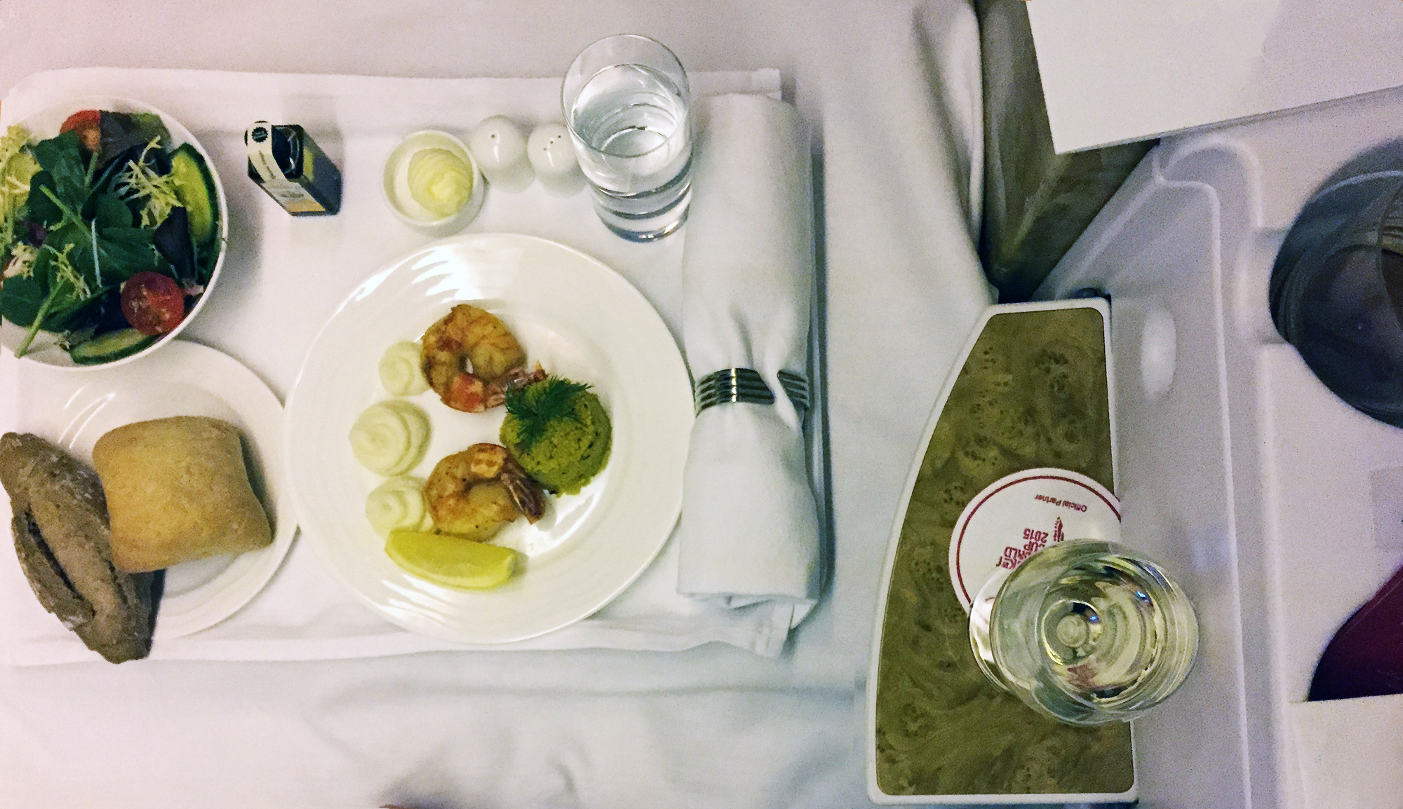 bussines class dinner on emirates