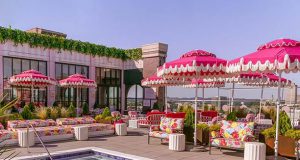 Pink Splashed Dolly Parton-Inspired Hotel Graduate Nashville Nashville Rooftop Pool Graduate Nashville